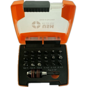 Насадки викруткові USH Industry: з магнітним тримачем, PH, PZ, SL, Torx, HEX, 19 ел