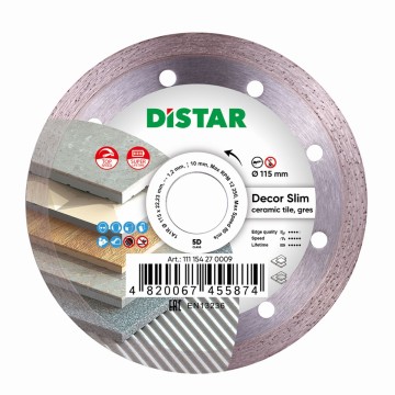 Круг алмазний вiдрiзний 1A1R 115x1,2/1,0x8x22,23 Decor Slim