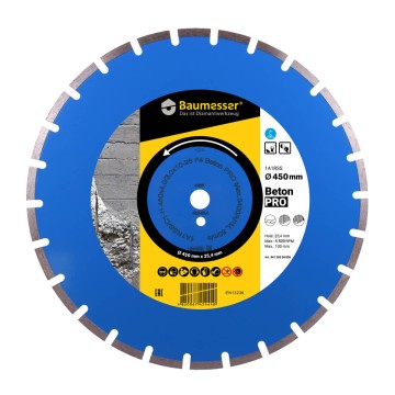 Круг алмазний вiдрiзний 1A1RSS/C1 450x4,0/3,0x10x25,4-11,5-26 HIT Baumesser Beton PRO