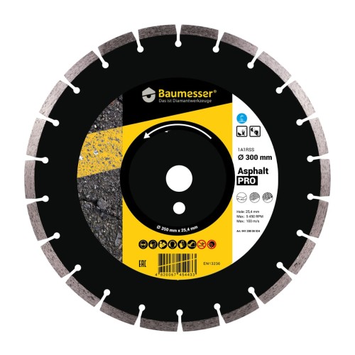 Круг алмазний вiдрiзний 1A1RSS/C3 300x3,0/2,0x10x25,4-11,5-22 HIT Baumesser Asphalt Pro