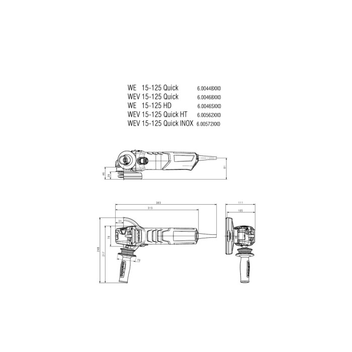 WEV 19-125 Q M-Brush Кутова шліфувальна машина WEV 19-125 Q M-Brush Кутова шліфувальна машина