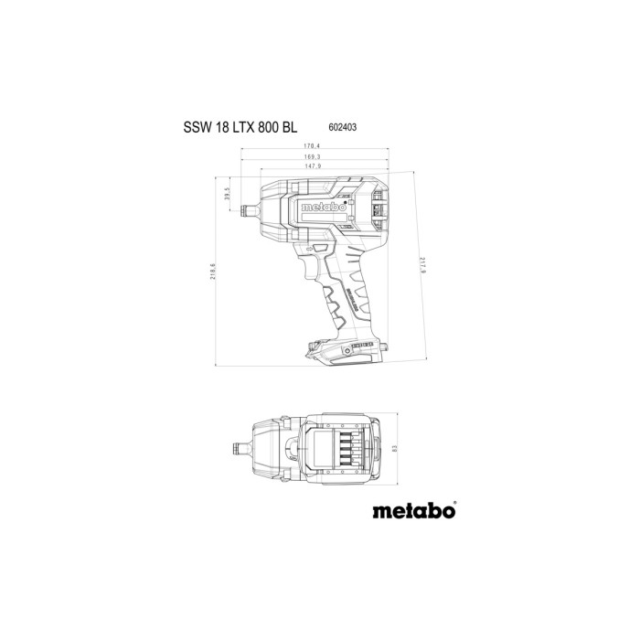 SSW 18 LTX 1450 BL Акумуляторний ударний гайковерт SSW 18 LTX 1450 BL Акумуляторний ударний гайковерт
