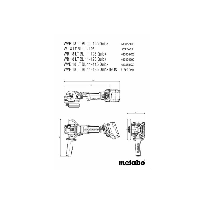 W 18 L BL 9-125 Акумуляторна кутова шліфувальна машина W 18 L BL 9-125 Акумуляторна кутова шліфувальна машина