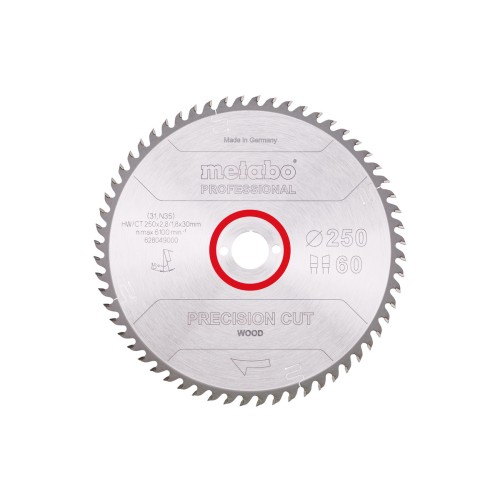 Пилкове полотно "precision cut wood - professional", 250x30, Z60 WZ 15° (628049000)