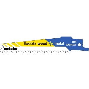 5 пилкових полотен для шабельних пилок «flexible wood + metal», 100 x 0,9 мм (628265000)