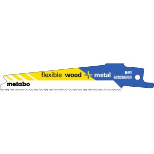 5 пилкових полотен для шабельних пилок «flexible wood + metal», 100 x 0,9 мм (628266000)