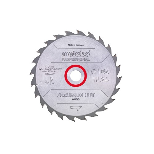 Пилкове полотно «precision cut wood - professional», 165x20 Z24 WZ 20° (628290000)