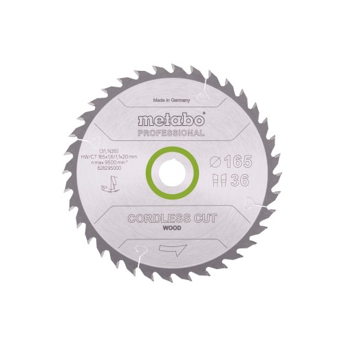 Пилкове полотно «cordless cut wood - professional», 165x20 Z36 WZ 15° (628295000)