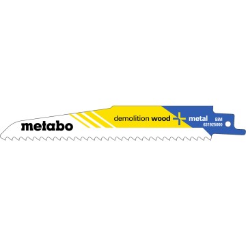 5 пилкових полотен для шабельних пилок «demolition wood + metal», 150 x 1,6 мм (631925000)