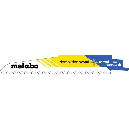 5 пилкових полотен для шабельних пилок «demolition wood + metal», 150 x 1,6 мм (631925000)