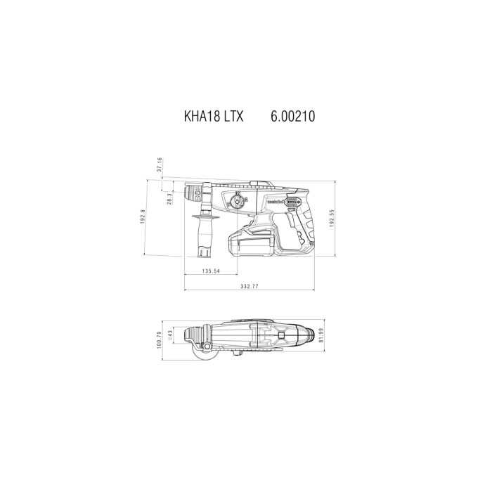 Акумуляторний перфоратор METABO KHA 18 LTX (600210500) Акумуляторний перфоратор METABO KHA 18 LTX (600210500)