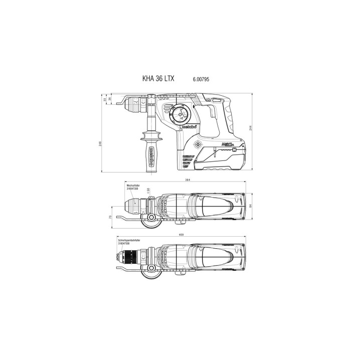 Акумуляторний перфоратор METABO KHA 36 LTX (600795840) Акумуляторний перфоратор METABO KHA 36 LTX (600795840)