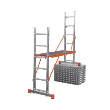 Підмостя алюмінієве KRAUSE VarioTop, 2 секції, 6 сход., 2,7-4,5 м (121370)