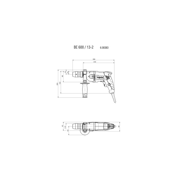 Дриль METABO BE 600 / 13-2 (600383000) Дриль METABO BE 600 / 13-2 (600383000)