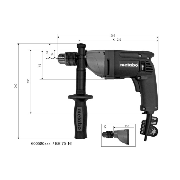 Дриль METABO BE 75-16 (600580000) Дриль METABO BE 75-16 (600580000)
