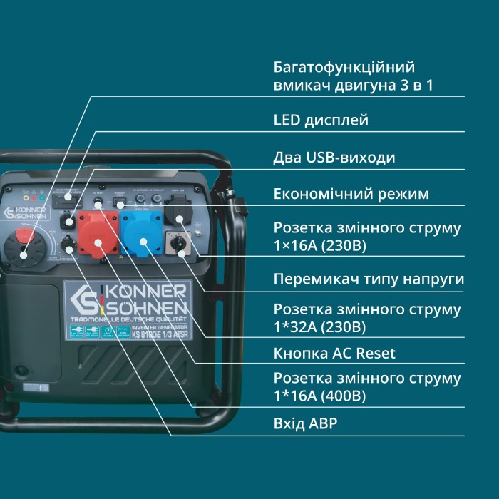 Інверторний генератор KS 8100iE 1/3 ATSR Інверторний генератор KS 8100iE 1/3 ATSR