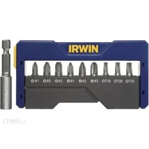 Набір біт в футлярі 9+1 (PZ1/PZ2/PZ3/PH1/PH2/PH3/T15/T20/T25), IRWIN