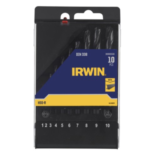Набір свердл по металлу Irwin HSS pro, 10 предметов діаметр 1-10 мм