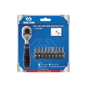 Набір вставок (біт) з тріскачкою 1/4", TORX, HEX, PH, 10 предметів