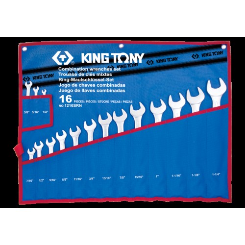 Набір ключів комбі 16 шт. в чохолі із терилену KING TONY