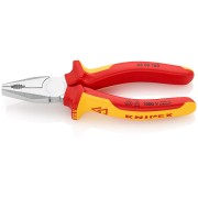 Пасатижі (плоскогубці) комбіновані Ø10,0мм, 160мм VDE KNIPEX 03 06 160 SB, хромовані (в блістере)