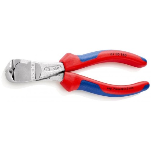 Кусачки торцеві (кліщі) особливої потужності, діаметр 4,5мм KNIPEX 67 05 160, хромовані