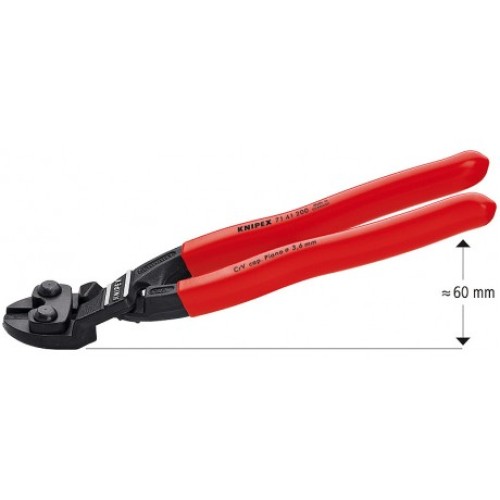 Болторіз компактний зігнутий під кутом, діаметр 6,0мм CoBolt KNIPEX 71 41 200 SB, фосфатований