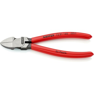 Кусачки бокові (бокорізи) для пластмаси, 160мм KNIPEX 72 01 160, фосфатовані