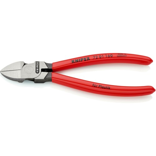 Кусачки бокові (бокорізи) для пластмаси, 160мм KNIPEX 72 01 160, фосфатовані