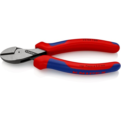 Кусачки бокові (бокорізи) компактні X-Cut, діаметр 12,0мм, 160мм KNIPEX 73 02 160 SB, фосфатовані
