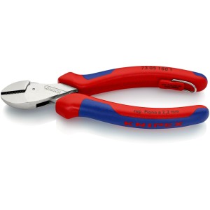 Кусачки бокові (бокорізи) компактні X-Cut, діаметр 12,0мм, 160мм KNIPEX 73 05 160 T BK, зі страхувальним кріпленням, хромовані