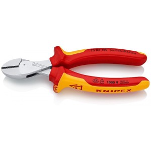 Кусачки бокові (бокорізи) компактні X-Cut, діаметр 12,0мм, 160мм VDE KNIPEX 73 06 160 SB, хромовані