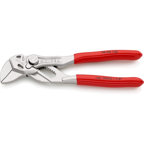 Кліщі переставні-гайковий ключ, діаметр 23мм KNIPEX 86 03 125 SB, хромовані