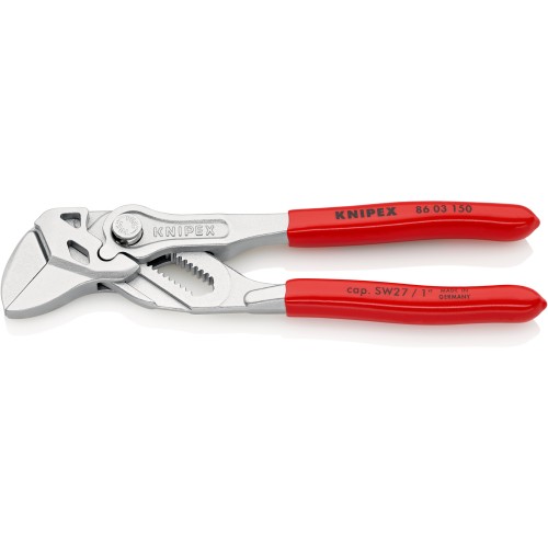 Кліщі переставні-гайковий ключ, діаметр 27мм KNIPEX 86 03 150 SB, хромовані