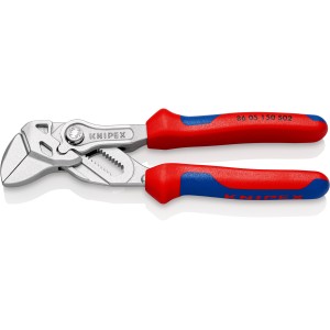 Кліщі переставні-гайковий ключ, губки з насічками Ø27мм KNIPEX 86 05 150 S02, хромовані