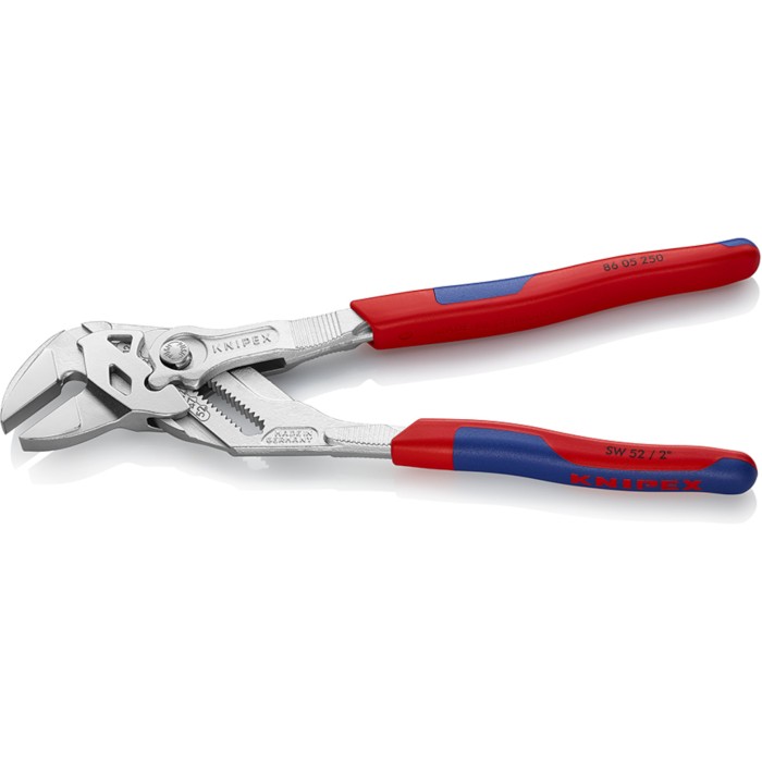 Кліщі переставні-гайковий ключ, діаметр 46мм KNIPEX 86 05 250 SB, хромовані Кліщі переставні-гайковий ключ, діаметр 46мм KNIPEX 86 05 250 SB, хромовані