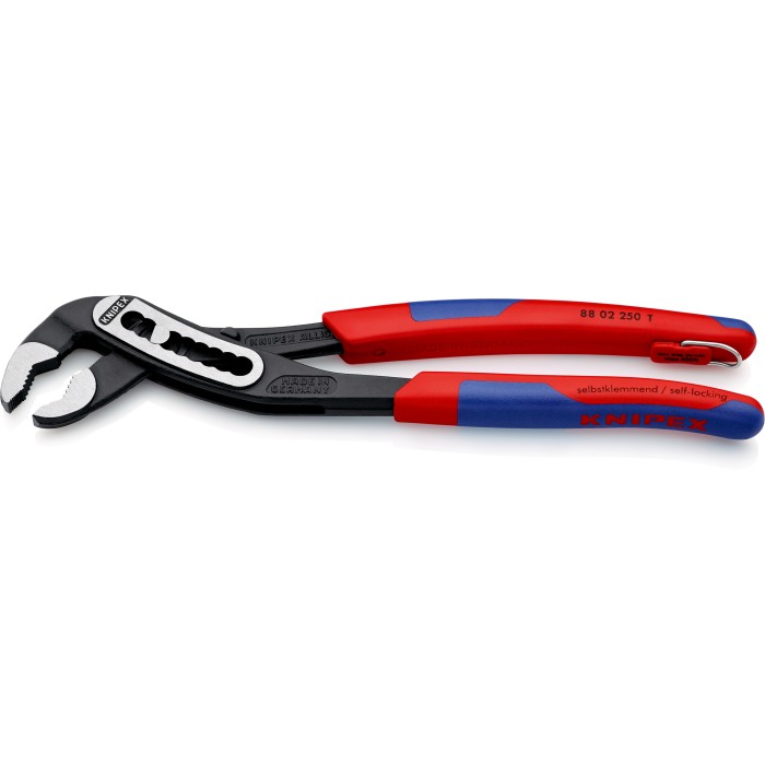 Кліщі сантехнічні переставні силові, діаметр 50мм Aligator KNIPEX 88 02 250 T BK, зі страхувальним кріпленням, фосфатовані Кліщі сантехнічні переставні силові, діаметр 50мм Aligator KNIPEX 88 02 250 T BK, зі страхувальним кріпленням, фосфатовані