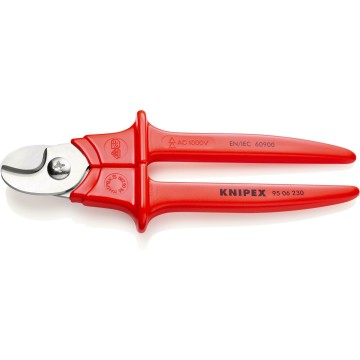 Ножиці для різання кабелів, діаметр 15мм / 50мм.кв., 230мм VDE KNIPEX 95 06 230, хромовані