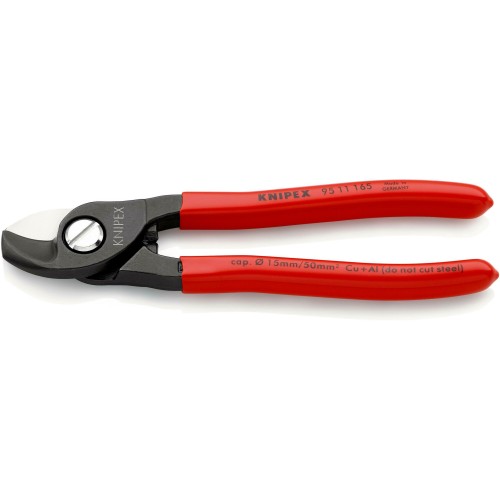 Ножиці для різання кабелів, діаметр 15мм / 50мм.кв. 165мм KNIPEX 95 11 165 SB, фосфатовані