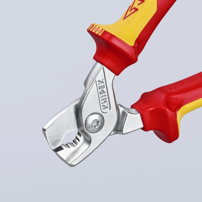 Ножиці для різання кабелів, діаметр 15мм / 50мм.кв., 160мм VDE KNIPEX 95 16 160 SB, хромовані Ножиці для різання кабелів, діаметр 15мм / 50мм.кв., 160мм VDE KNIPEX 95 16 160 SB, хромовані