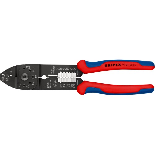 Кліщі для опресування, різання та зачистки 230мм KNIPEX 97 21 215 B SB, фосфатовані