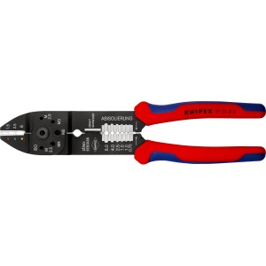 Кліщі для опресування, різання та зачистки 230мм KNIPEX 97 21 215 SB, фосфатовані