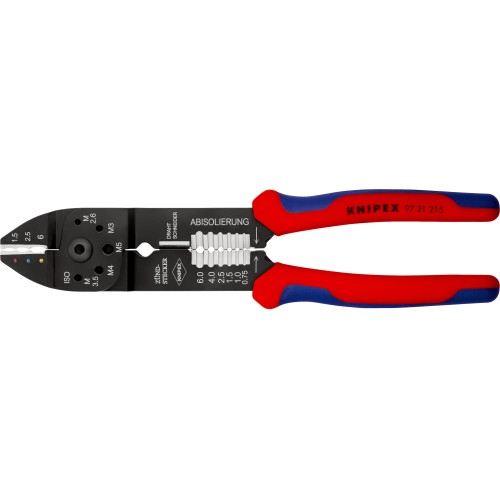 Кліщі для опресування, різання та зачистки 230мм KNIPEX 97 21 215 SB, фосфатовані