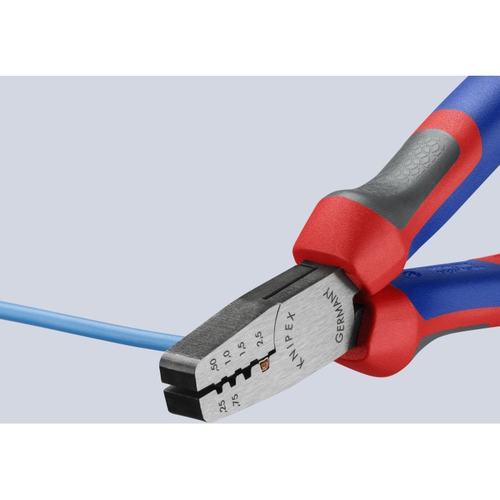 Інструмент для обтиску контактних гільз 0,25-16,0мм.кв.,145мм KNIPEX 97 62 145 А SB, фосфатований Інструмент для обтиску контактних гільз 0,25-16,0мм.кв.,145мм KNIPEX 97 62 145 А SB, фосфатований