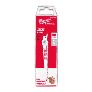 Полотно для шабельних пил FANG TIP THIN KERF MILWAUKEE, 150х5,0мм, (50шт), (деревина з цвяхами)