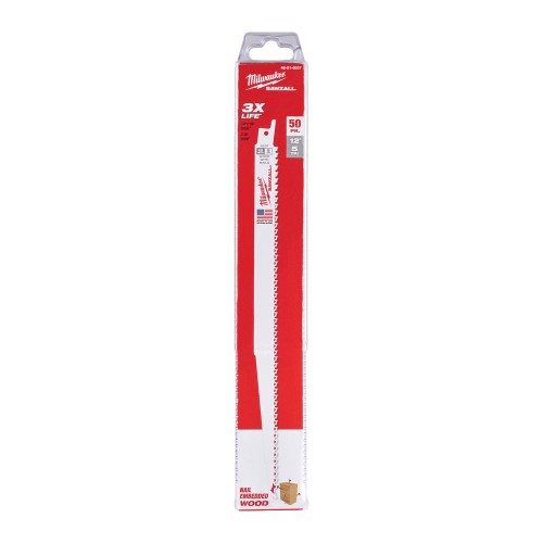 Полотно для шабельних пил FANG TIP THIN KERF MILWAUKEE, 300х5,0мм, (50шт), (деревина з цвяхами)