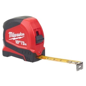 Рулетка MILWAUKEE з LED підсвіткою, 3м/10фт (12мм) (заміна на 4932501678)