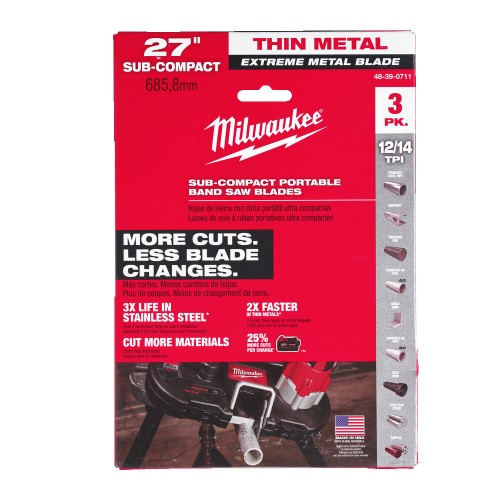 Полотно для стрічкових пил Bi-Metal PREMIUM MILWAUKEE, 687,57х2,1/1,8мм, (4-8мм товщина стінки), (3шт)