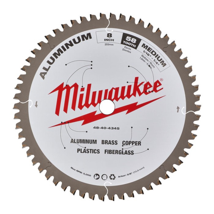 Диск пиляльний по алюмінію Alu MILWAUKEE, діаметр 203х5/8 Диск пиляльний по алюмінію Alu MILWAUKEE, діаметр 203х5/8