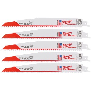 Полотно для шабельних пил AX FANG TIP MILWAUKEE, 230х5,0мм, (5шт), (деревина з цвяхами)